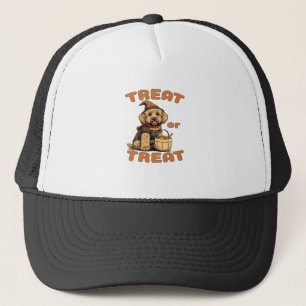 Labradoodle Halloween Dog Costume �Treat or Treat� Trucker Hat
