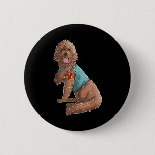 Labradoodle I Love Mum Tattoo Dog Shirt Funny Moth 6 Cm Round Badge