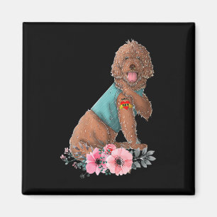 Labradoodle I Love Mum Tattoo Dog Shirt Funny Moth Magnet