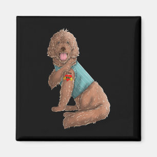 Labradoodle I Love Mum Tattoo Dog Shirt Funny Moth Magnet