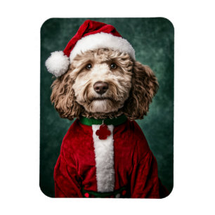 Labradoodle in Festive Christmas Attire Magnet