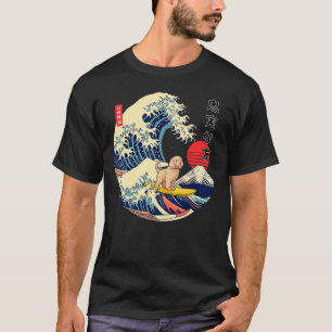 Labradoodle Japanese Kanagawa Wave Surf Loyal Dog T-Shirt