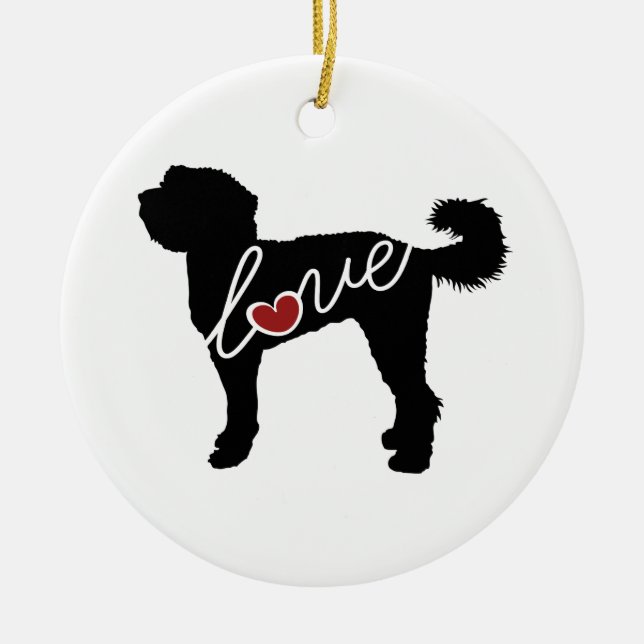 Labradoodle Love Ceramic Ornament (Front)