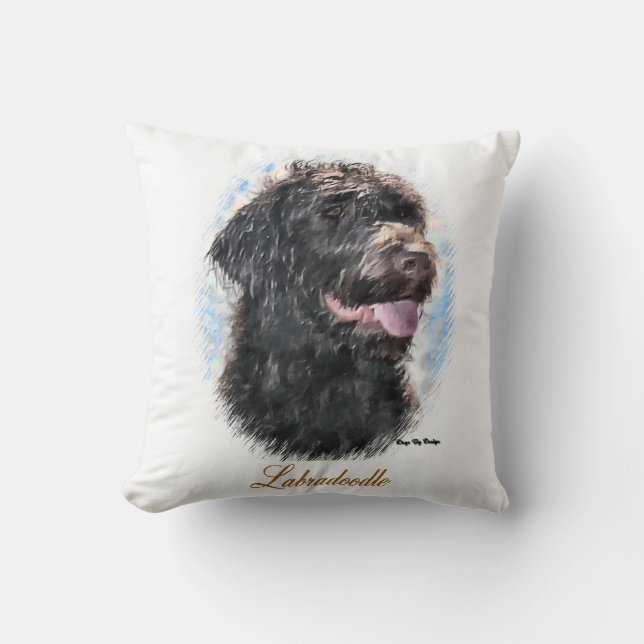 Labradoodle Lovers Art Gifts Cushion (Front)