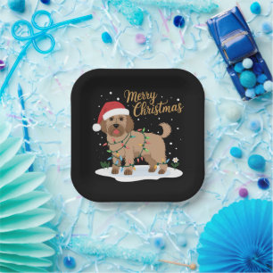 Labradoodle Merry Christmas Funny Xmas Dog Lover Paper Plate