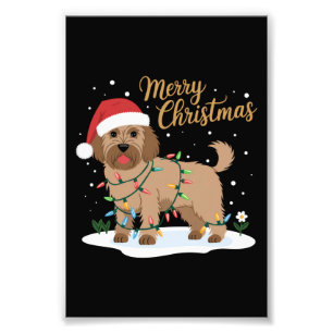 Labradoodle Merry Christmas Funny Xmas Dog Lover Photo Print