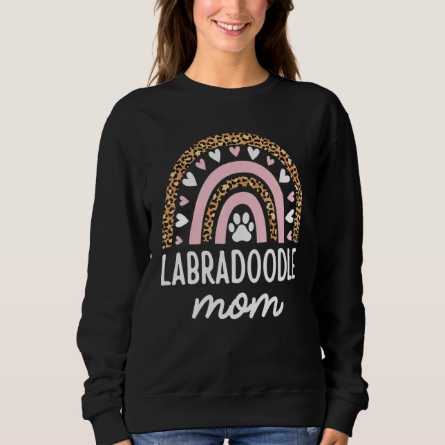 Labradoodle Mum Mama Rainbow Leopard Mothers Day L Sweatshirt (Front)