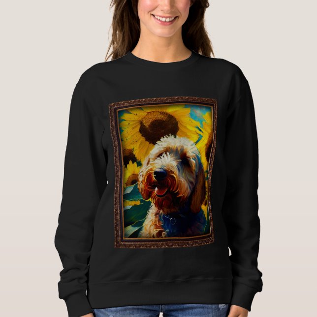 Labradoodle Painting Sunflower Flower Mom Women Fl Sweatshirt (Front)