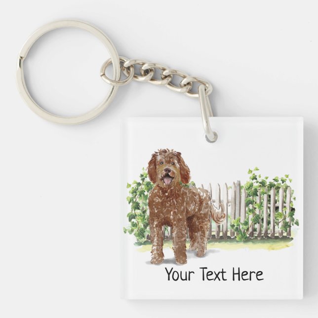 Labradoodle Persoanlised Keyring (Front)