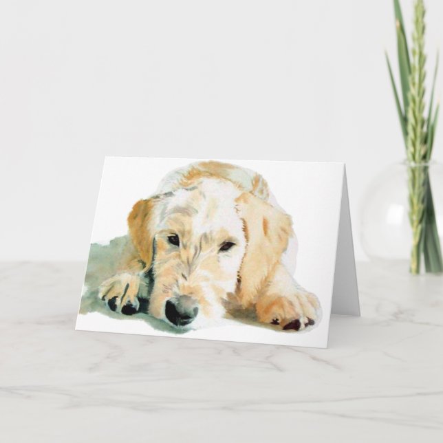 Labradoodle Pup Greeting Cards (Front)