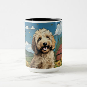 Labradoodle Puppy Farm Morning Mug