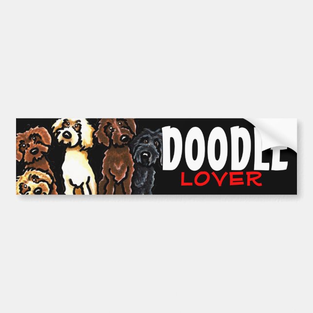 Labradoodle Rainbow Doodle Lover Bumper Sticker (Front)