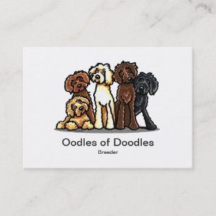 Labradoodle Rainbow White Pet Business Cards