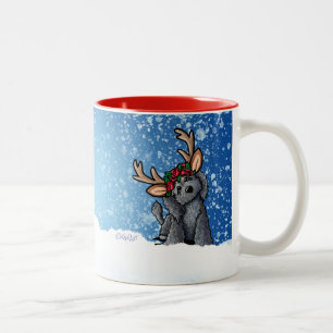Labradoodle Reindeer Christmas Two-Tone Mug