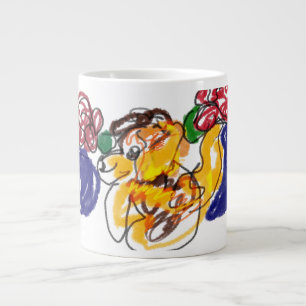 Labradoodle roses large coffee mug