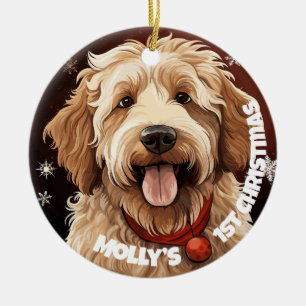 Labradoodle’s First Christmas Ceramic Ornament