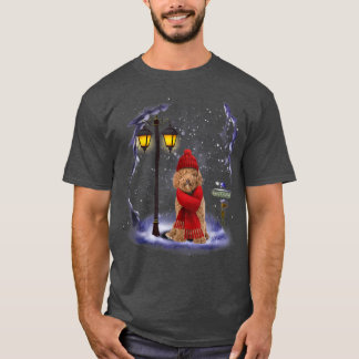 Labradoodle Santa Snow Christmas Light Winter Paja T-Shirt