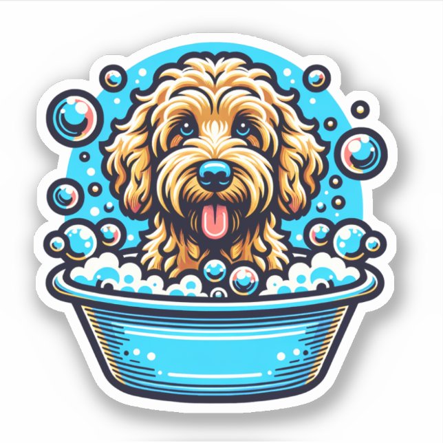 Labradoodle Vinyl Dog Sticker (Front)
