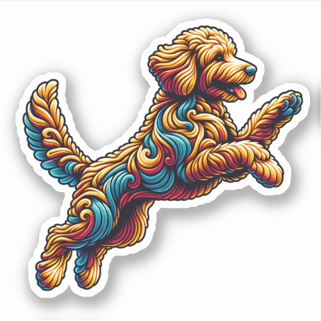Labradoodle Vinyl Dog Sticker (Front)