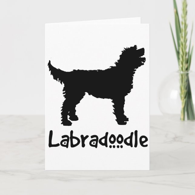 Labradoodle w/ Cool Text (in black) Card (Front)