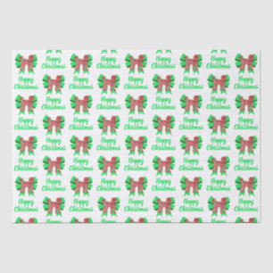 Labradoodle White Christmas Dog & Green Bow Tissue Paper