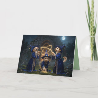Labradoodle Witch Halloween Card