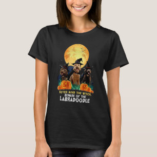 Labradoodle Witch Pumpkin Halloween Night Doodle D T-Shirt