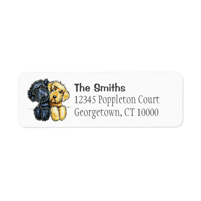 Labradoodles Black Yellow Clean Simple Return Address Label (Front)