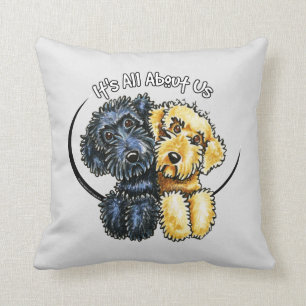 Labradoodles Black Yellow IAAU Cushion