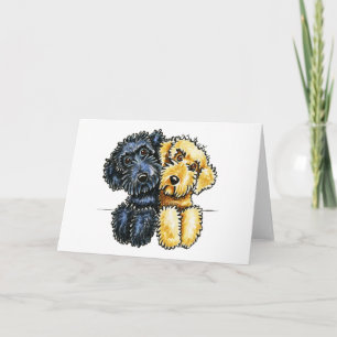 Labradoodles Black Yellow Lined Up Card