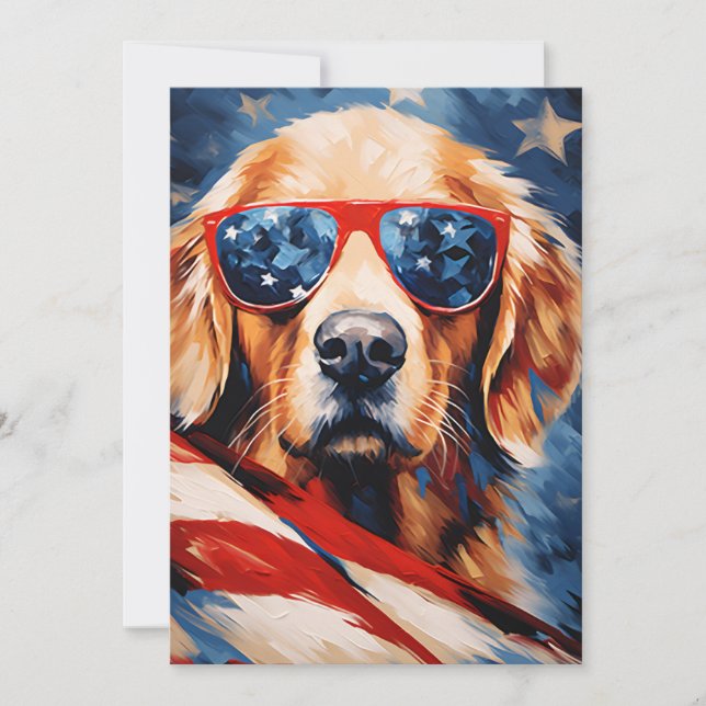 Labrador 4th of July Independence day Holiday Card (Front)