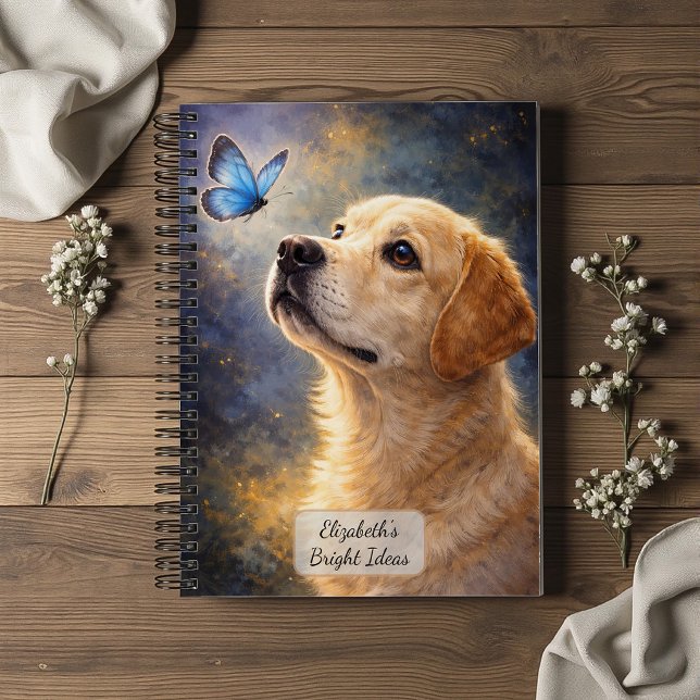 Labrador and Blue Butterfly Notebook (Creator Uploaded)