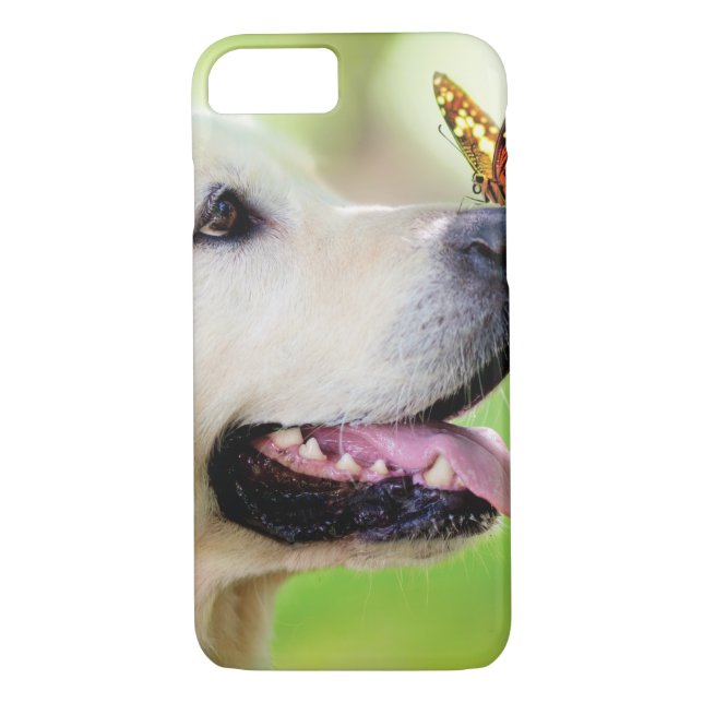 Labrador And Butterfly Throw Pillow Case-Mate iPhone Case (Back)