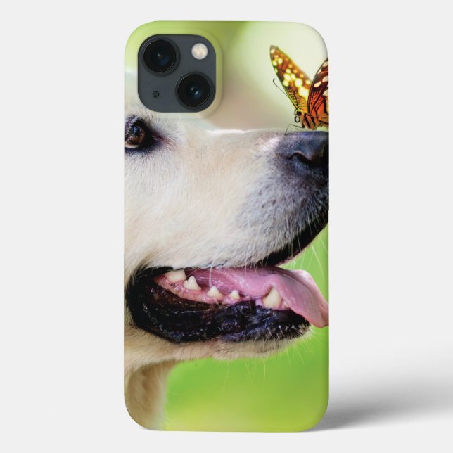 Labrador And Butterfly Throw Pillow Case-Mate iPhone Case (Back)
