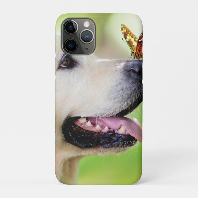 Labrador And Butterfly Throw Pillow Case-Mate iPhone Case (Back)