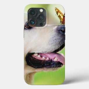 Labrador And Butterfly Throw Pillow iPhone 13 Pro Case