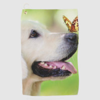 Labrador And Butterfly Throw Pillow