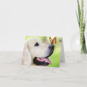 Labrador And Butterfly Throw Pillow Holiday Card