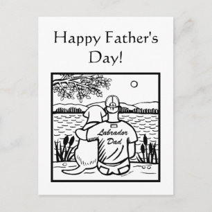 Labrador and Dad Postcard