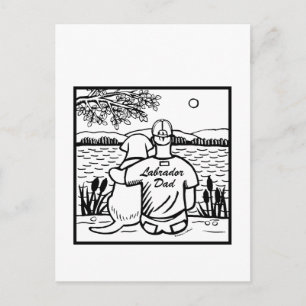 Labrador and Dad Postcard