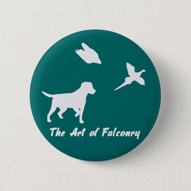 Labrador and Falconry 6 Cm Round Badge (Front)