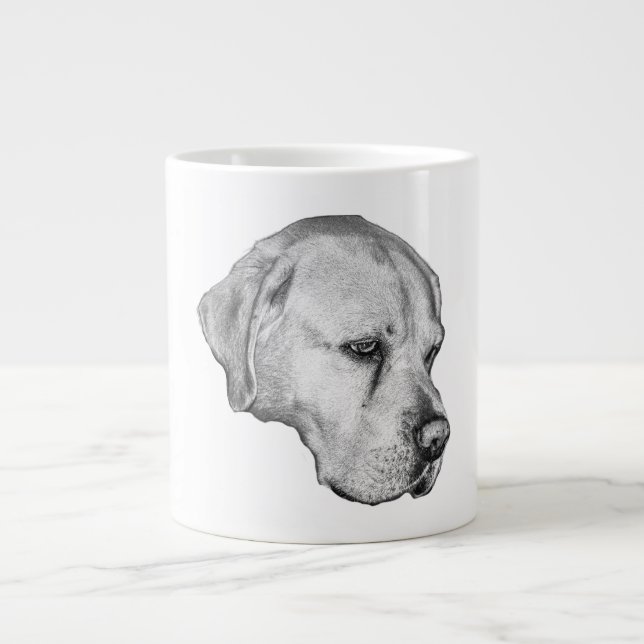 "labrador apron", "calm kitchen mood", "bw cooking large coffee mug (Front)