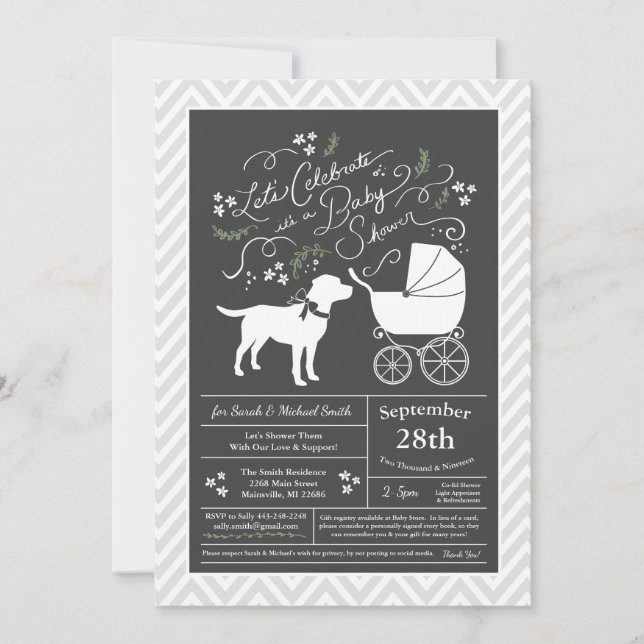 Labrador Baby Shower Gender Neutral Lab Invitation (Front)