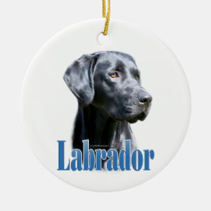 Labrador (black) Name Ceramic Ornament