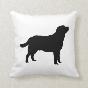 Labrador Black Silhouette Standing Lab Cushion