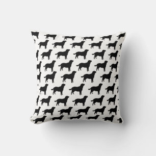 Labrador Black Silhouette Standing Lab Pattern Cushion