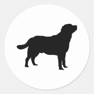 Labrador Black Standing Lab Silhouette Classic Round Sticker