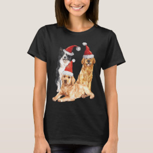 Labrador Border Collie Golden Retriever Christmas T-Shirt