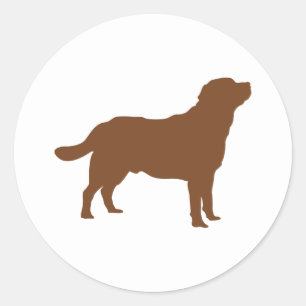 Labrador Brown Standing Lab Silhouette Classic Round Sticker