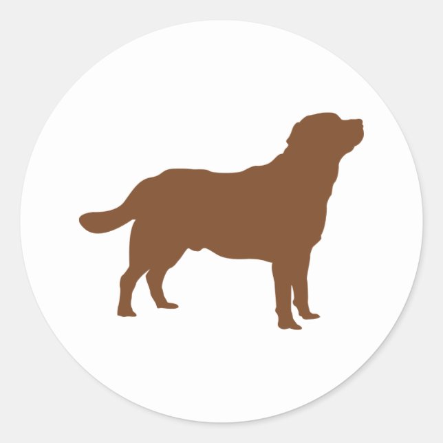 Labrador Brown Standing Lab Silhouette Classic Round Sticker (Front)